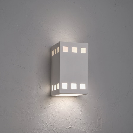 Luxury Lighting Varien Bay 9.5in. High Ceramic Outdoor Wall Light, Paintable White Bisque 185-07-W u/d-7-17